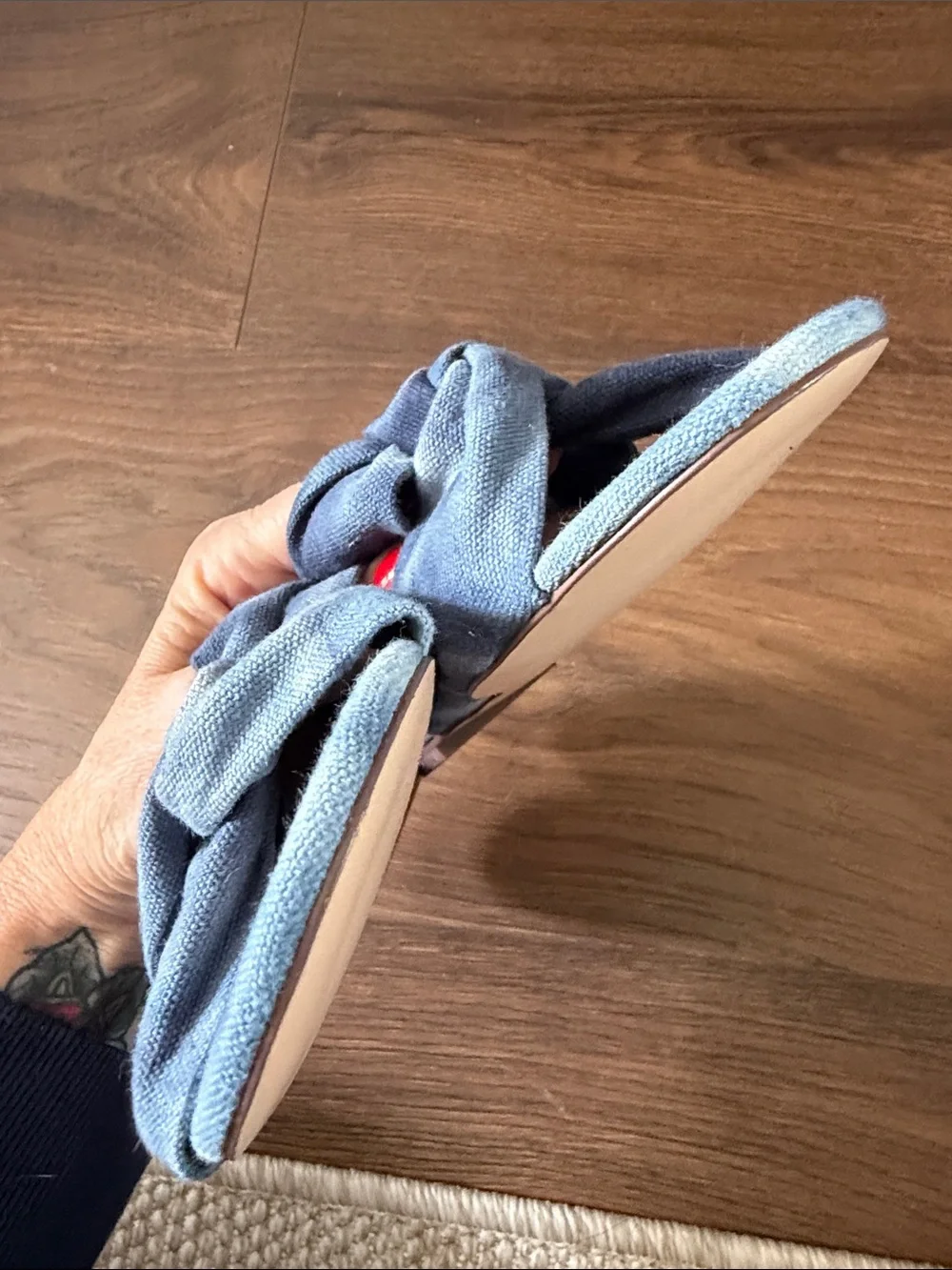 J. Crew Blue Tie-Dye Knotted Slide Mules